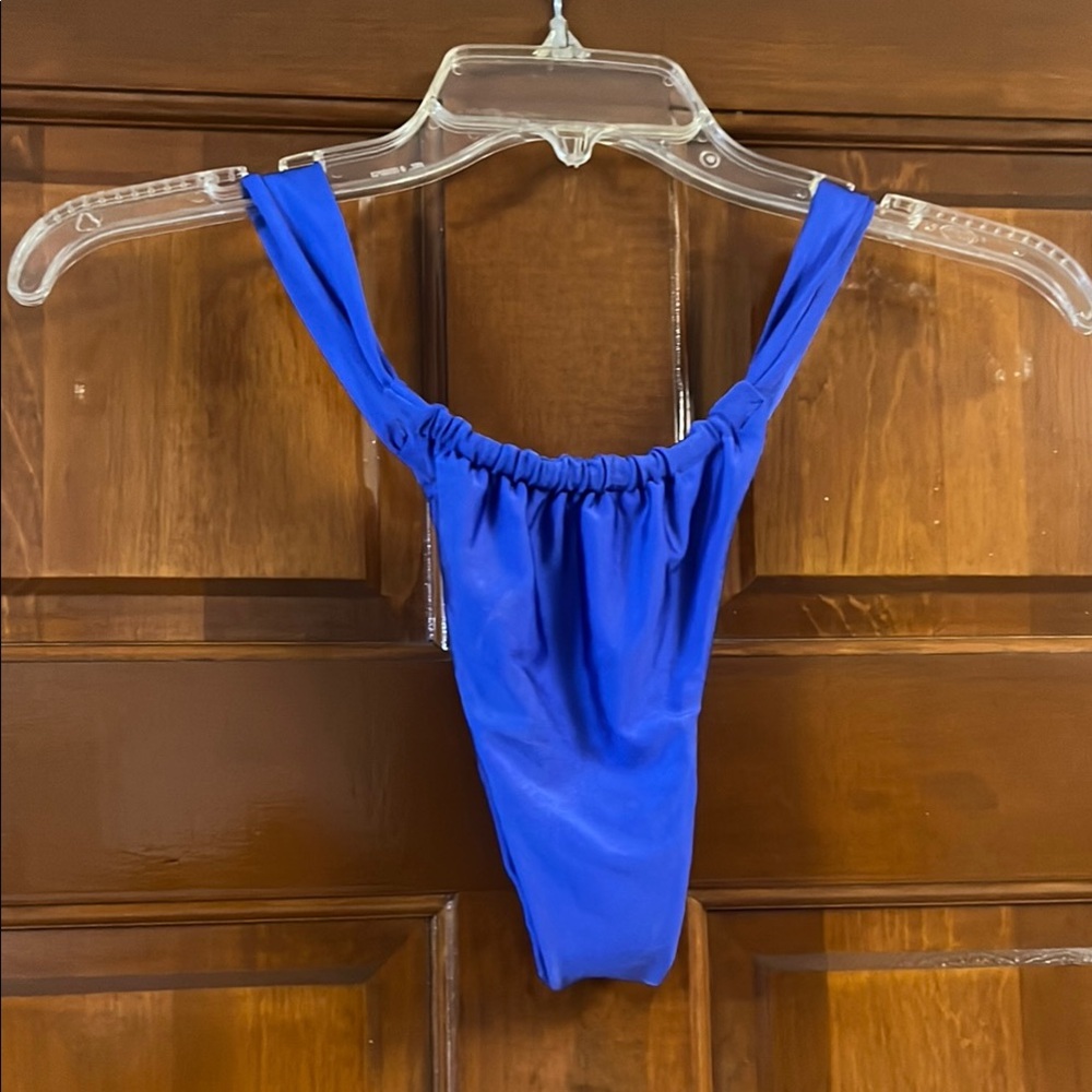Vibrant Blue Ruched Bikini Swim